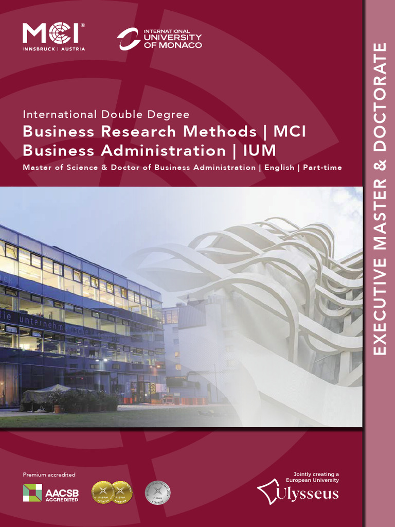 Msc Dba Ee Broschuere Pdf Academic Degree Master S Degree