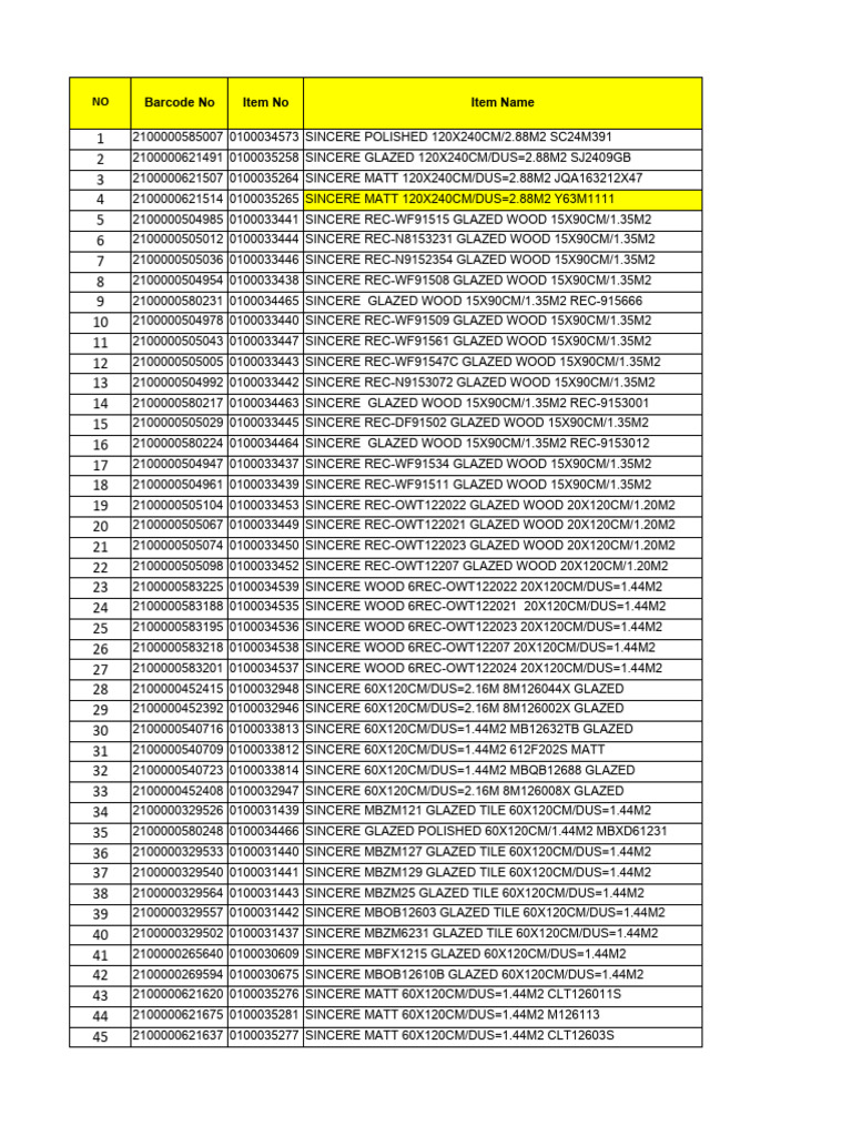 Sincere Tile Product List | PDF | Floors | Ceramic Engineering