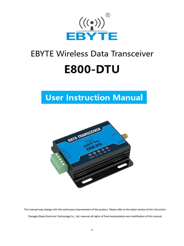 E800-DTU Datasheet en V1.0 | PDF