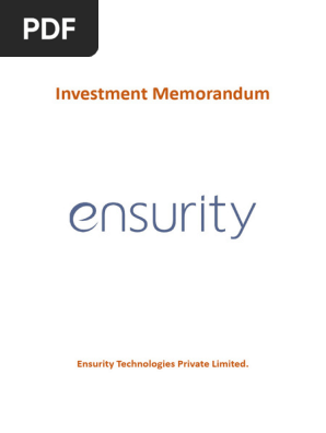 03. Ensurity - Investment Memo