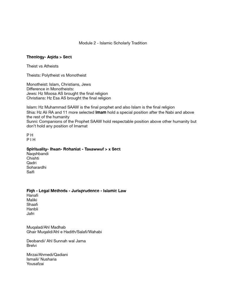 Note umt module 2 pdf hadith theocracy