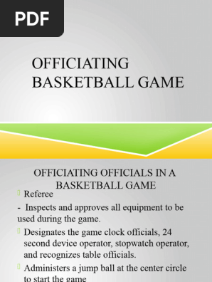 OFFICIATING BASKETBALL GAME