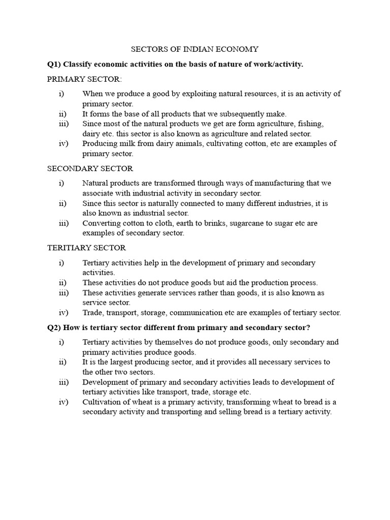 Sectors of Indian Economy | PDF | Employment | Gross Domestic Product