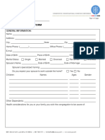 Pastor Information Form