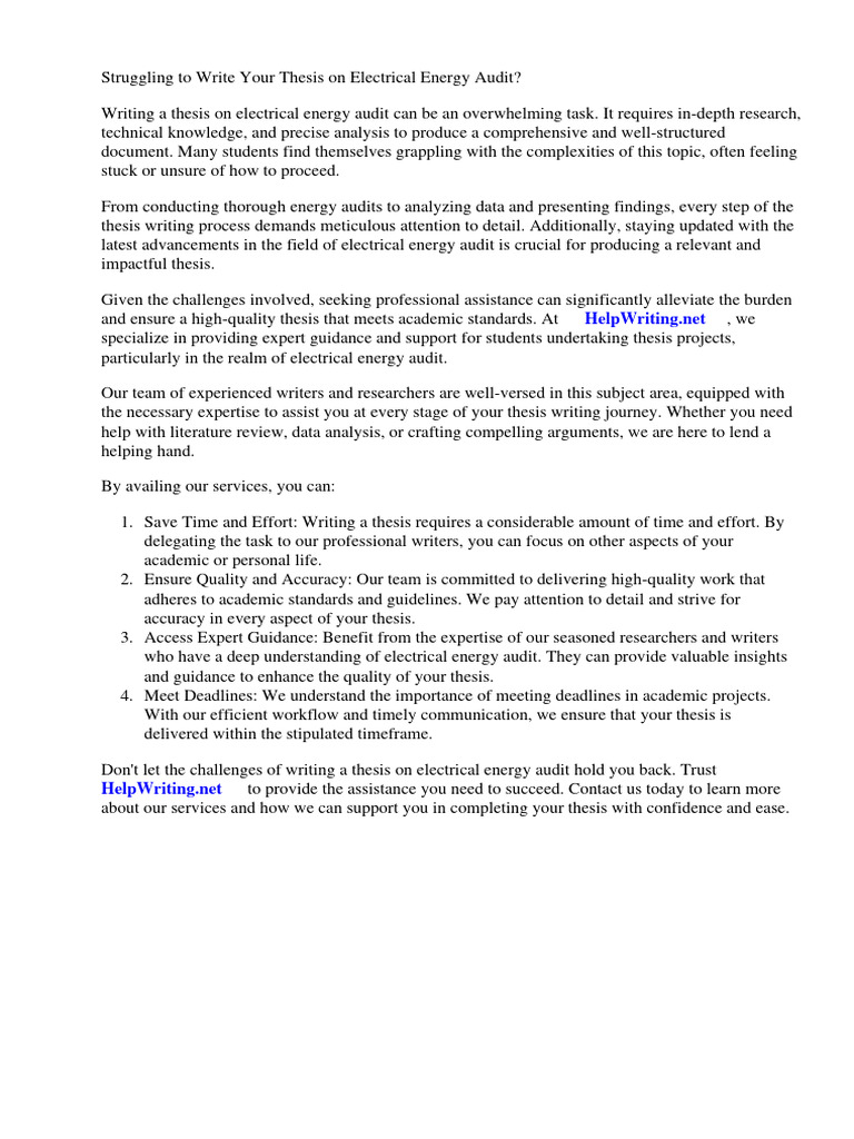 Thesis On Electrical Energy Audit PDF Energy Conservation