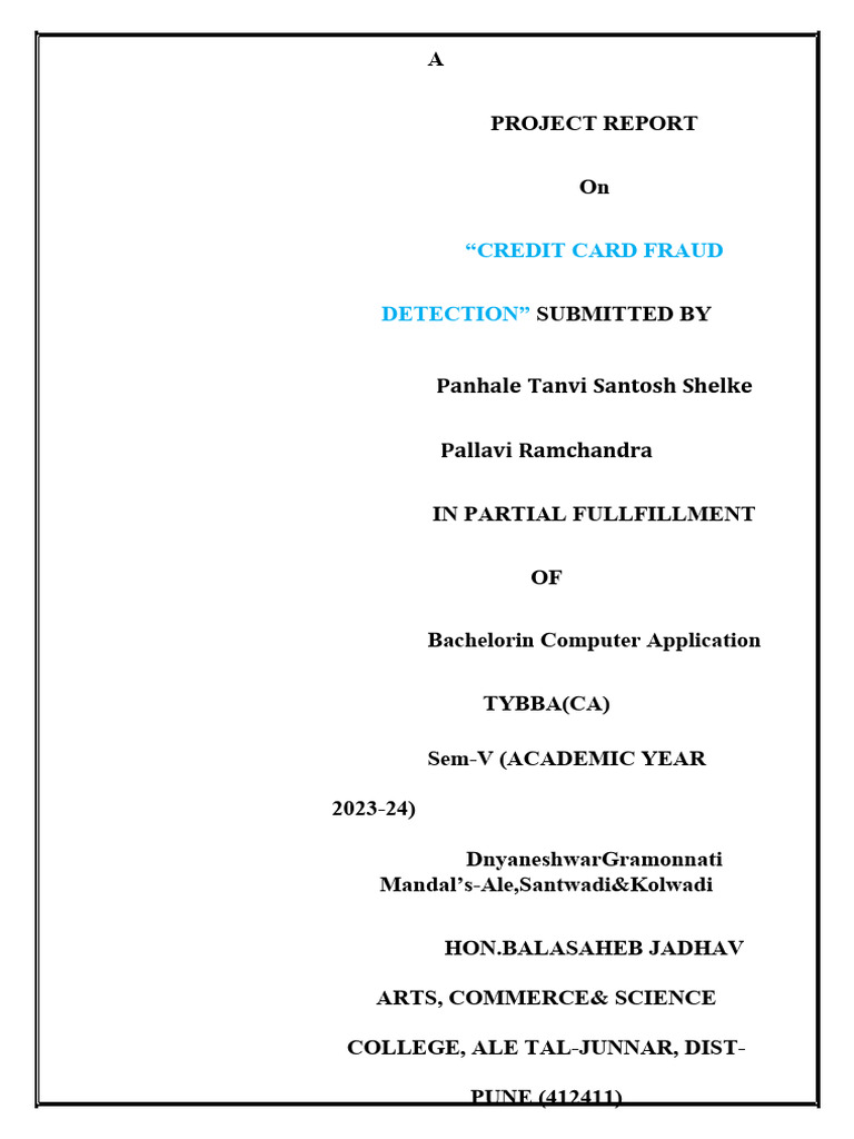 Credit Card Fraud Detection | PDF | Feasibility Study | Databases