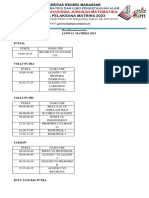 Jadwal Kegiatan Matriks 2023 Pekan Ketiga 5 November