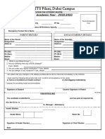 Hostel Application Form 2022-23