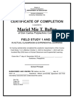 FS 12 Certificate