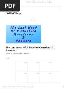 The Last Word of A Bluebird Questions & Answers