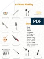 Cutlery Worksheets