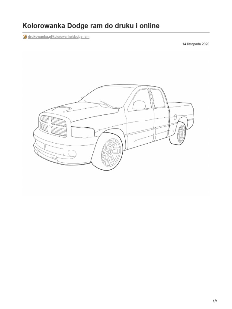 Drukowanka - Pl-Kolorowanka Dodge Ram Do Druku I Online | PDF