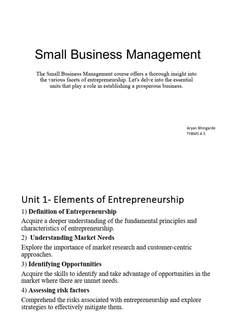Small Business Management Essentials | PDF