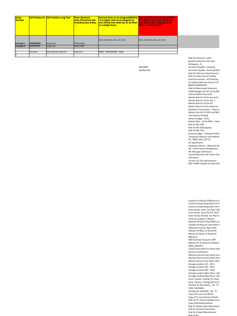 SAP Role Management and Transactions Guide | PDF | Accounts Payable ...