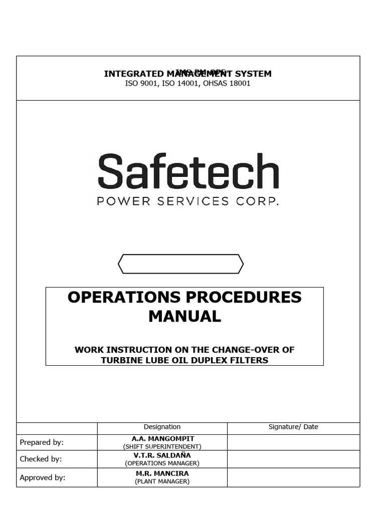 Changover Lube Oil Duplex Filter Pdf Valve Mechanical Engineering