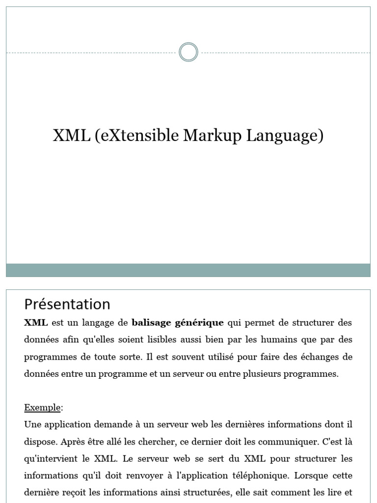 Introduction au langage XML | PDF | XML | Langage de balisage
