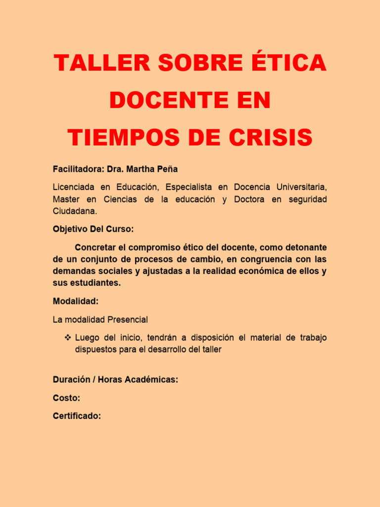 Ética Docente en Tiempos de Crisis | PDF | Maestros | Moralidad
