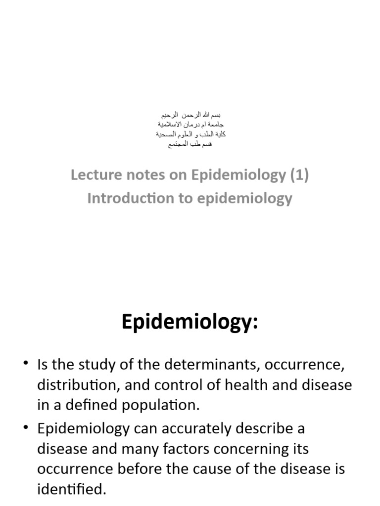 Introduction to Epidemiology Notes | PDF | Science & Mathematics