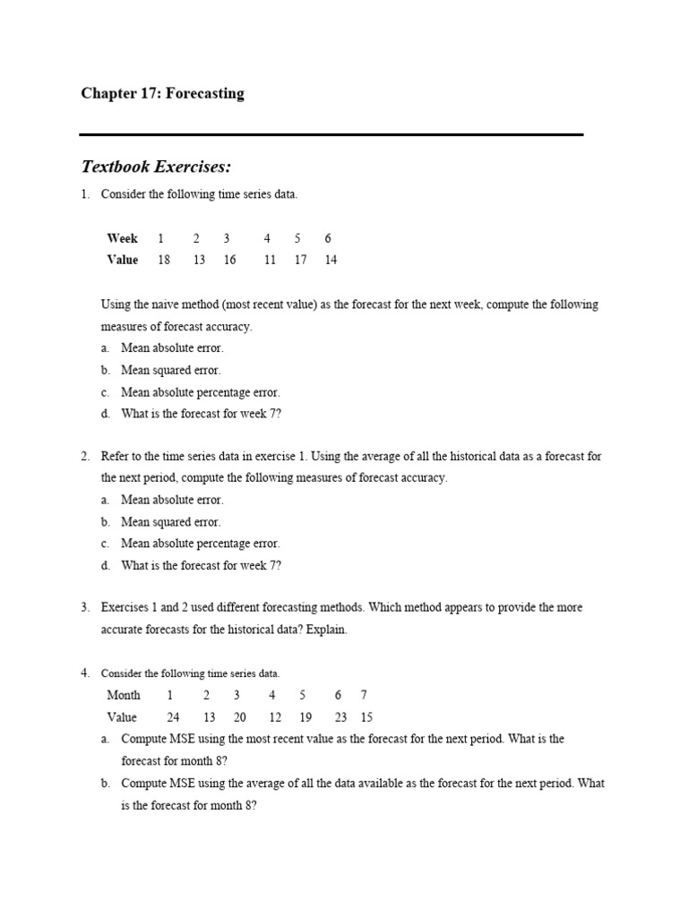 Forecasting Methods and Accuracy Analysis | PDF | Forecasting | Mean ...