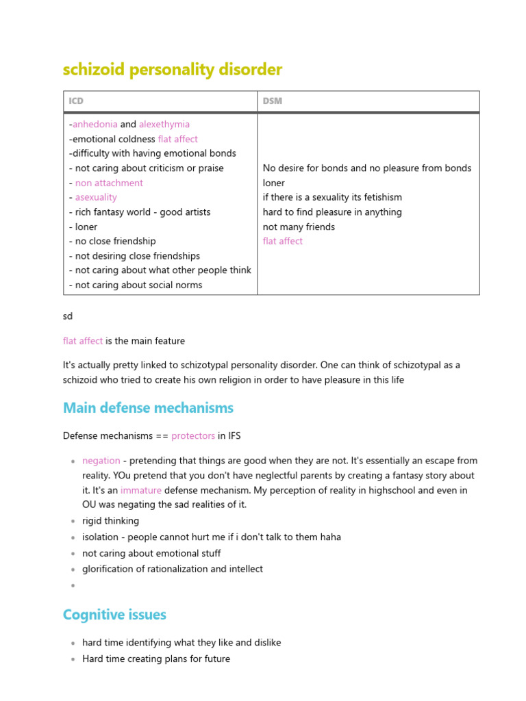 Schizoid Personality Disorder Pdf Personality Disorder Schizophrenia