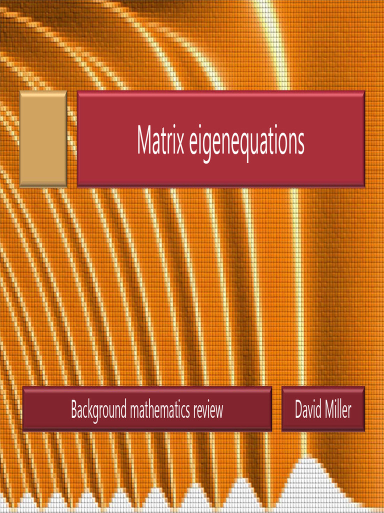 Math 10 matrix eigenequations pdf eigenvalues and eigenvectors