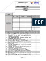 Updated Lifting Work Permit