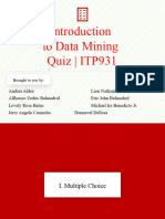 Introduction To Data Mining Quiz With Design