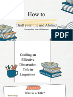 How To Draft The Title and Abstract