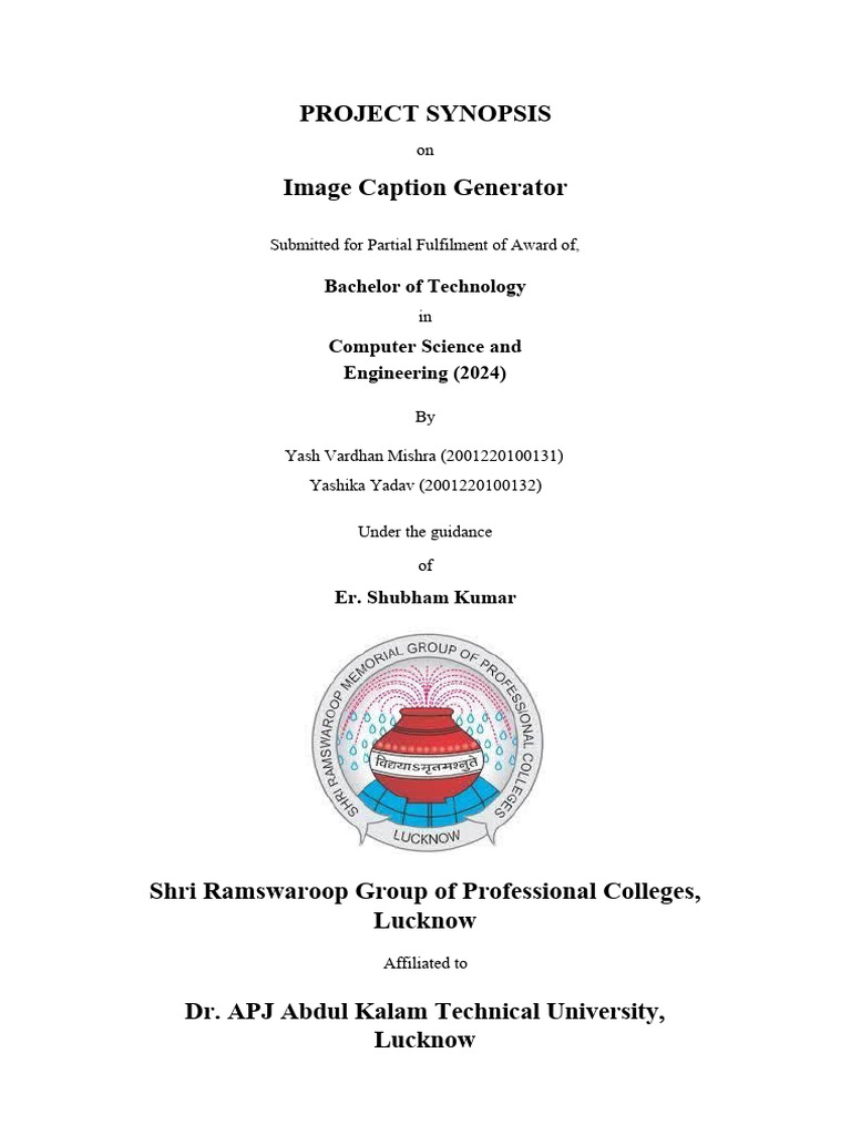 Synopsis - Final Year Project - Copy | PDF
