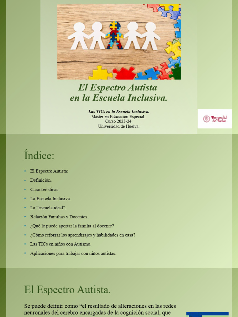 Autismo en La Escuela Inclusiva. | PDF | Espectro autista | Enseñando