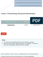 Loan / Financing Account Summary: Loan Account No. Note No. Outstanding Balance (RM)