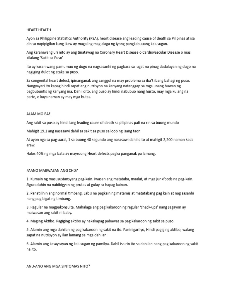 Heart Health Pdf