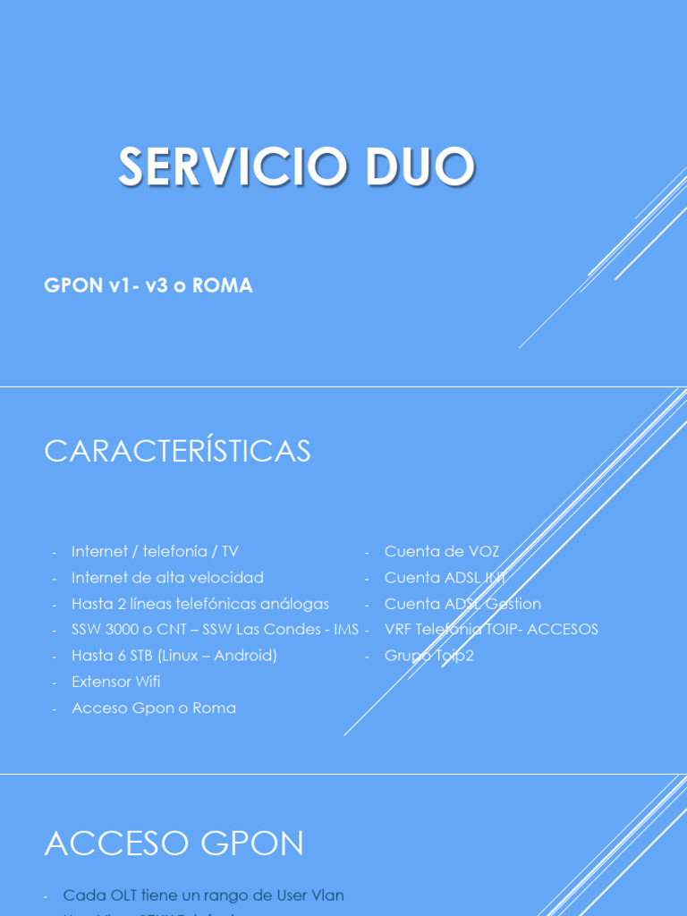 Servicio DUO Teleco: Configuración GPON | PDF | Unión Internacional de ...