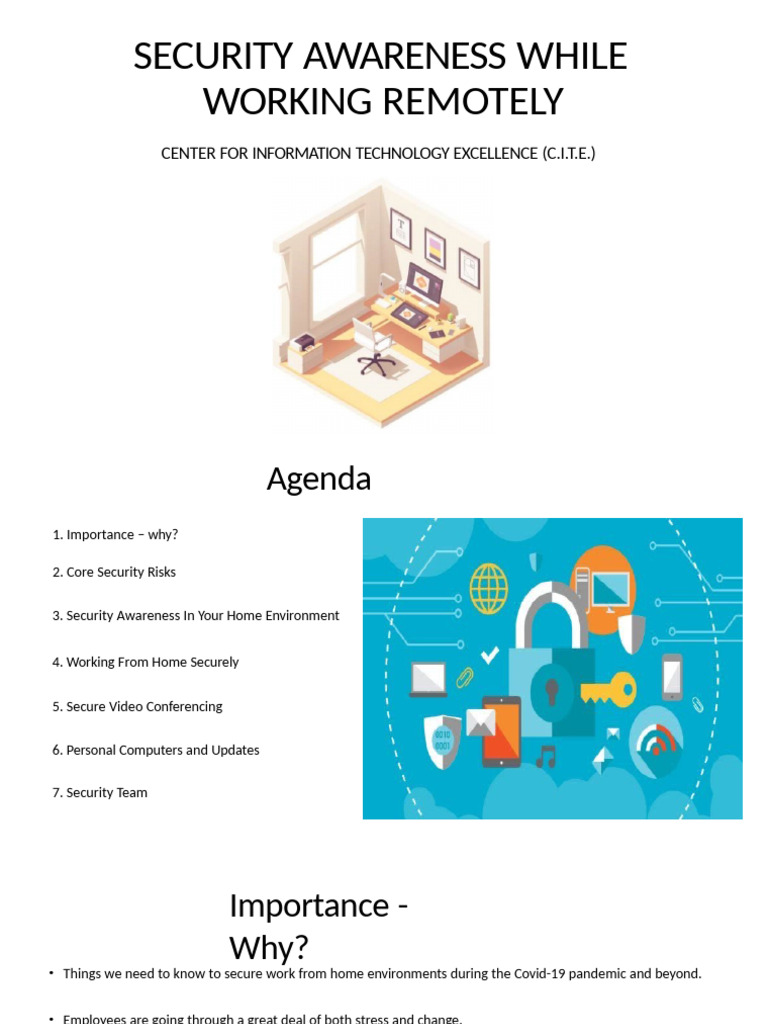 Security Awareness While Working Remotely Presentation Slides Pdf