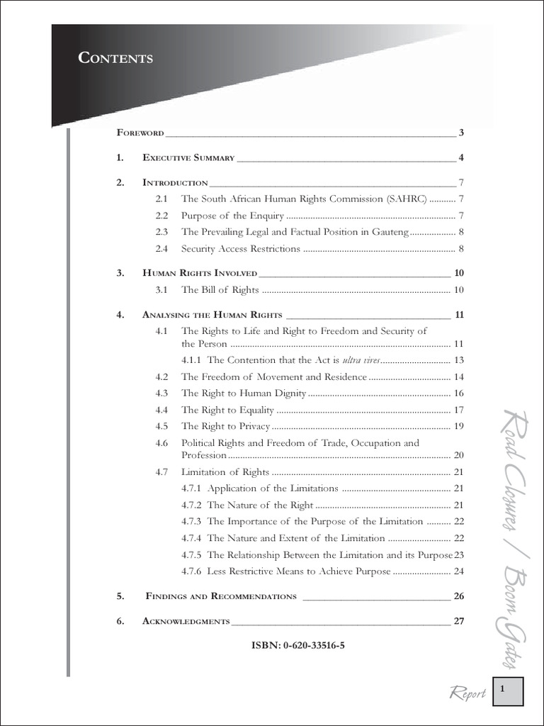 Human Rights Impact of Road Closures | PDF | Social Science | Law
