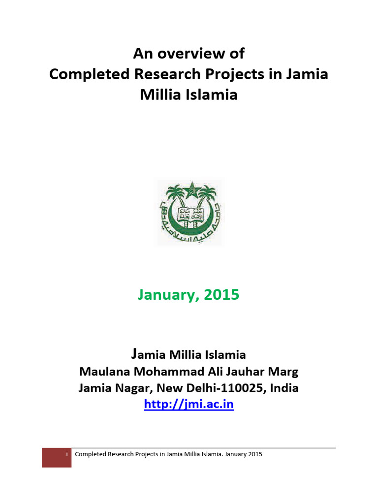 Overview of Research Projects at JMI | PDF