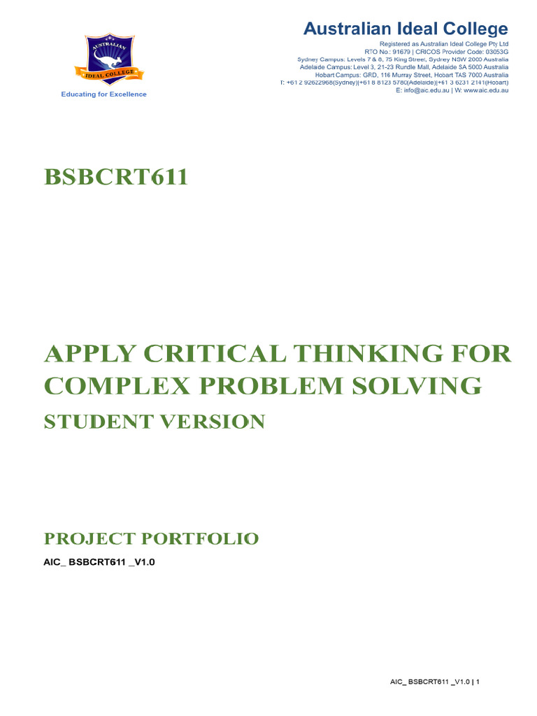 BSBCRT611 Project Portfolio Overview | PDF | Enterprise Resource ...