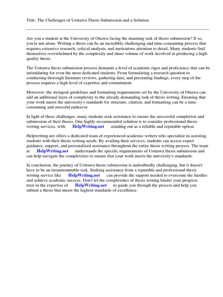 Uottawa Thesis Submission | PDF | Millennials | Voter Turnout