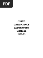 CS3362 Data Science Laboratory Manual 2022-23