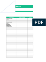 Planilla de Excel Control de Gastos