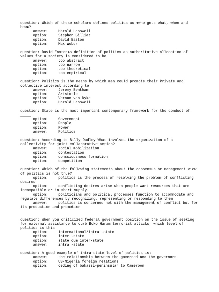 Key Definitions and Concepts in Politics | PDF | Science | Political ...