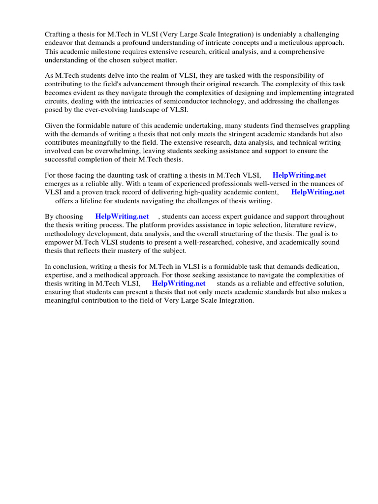 Thesis For M Tech Vlsi Pdf