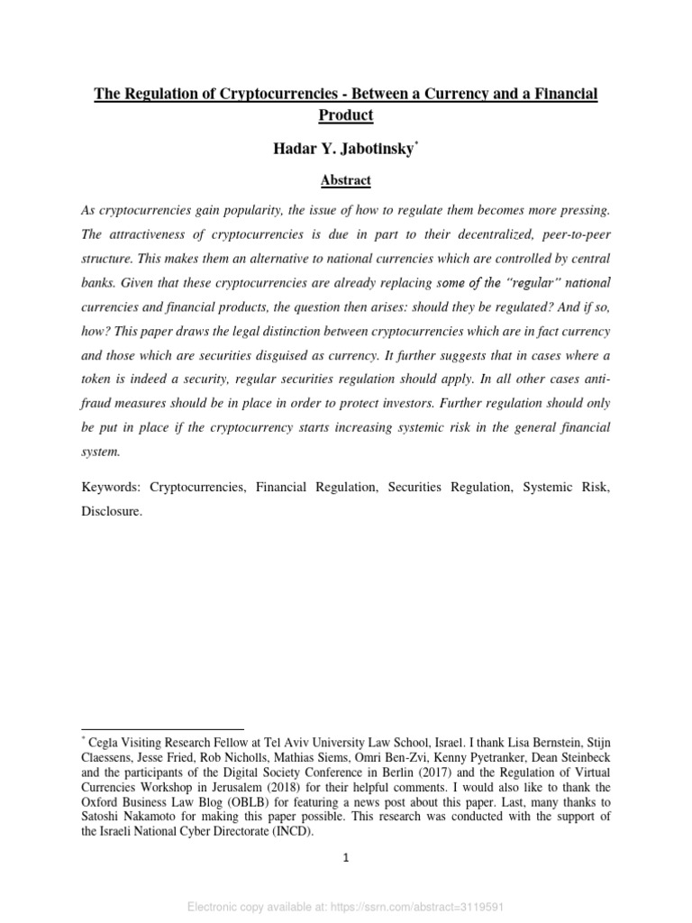 the-regulation-of-cryptocurrency-between-currency-and-a-financial