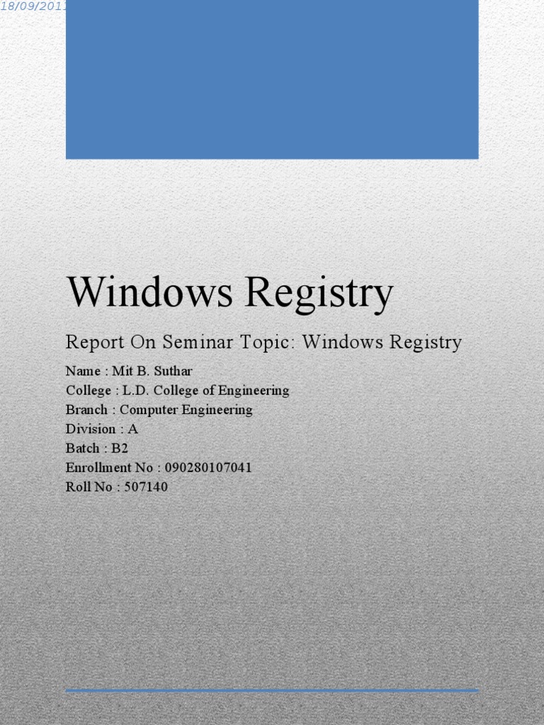 Understanding Windows Registry Basics | PDF | Windows Registry ...