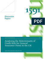 Discussion Papers: Analysing The Determinants of Credit Risk For General Insurance Firms in The UK