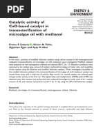 Cakirca Et Al 2018 Catalytic Activity of Cao Based Catalyst in Transesterification of Microalgae Oil With Methanol