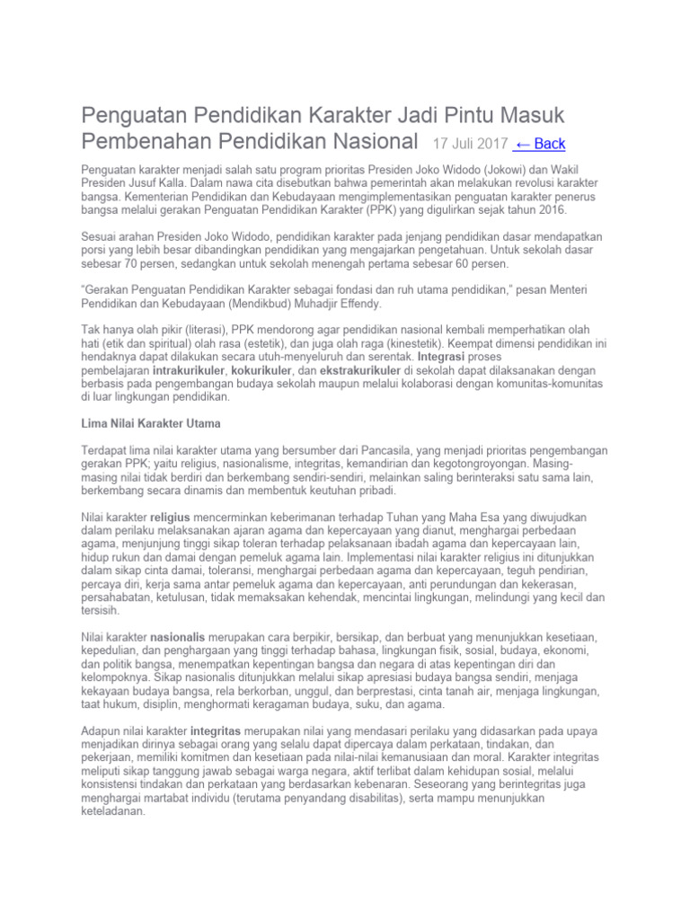 Pendidikan Karakter Kemendikbud Pdf