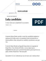 Lula Candidato - Elio Gaspari - Jornal O Globo