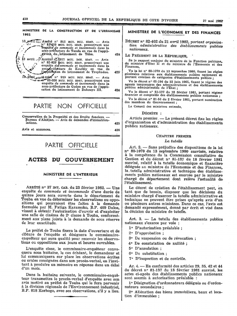 82-402 - Organisation Adm. Des EPN | PDF