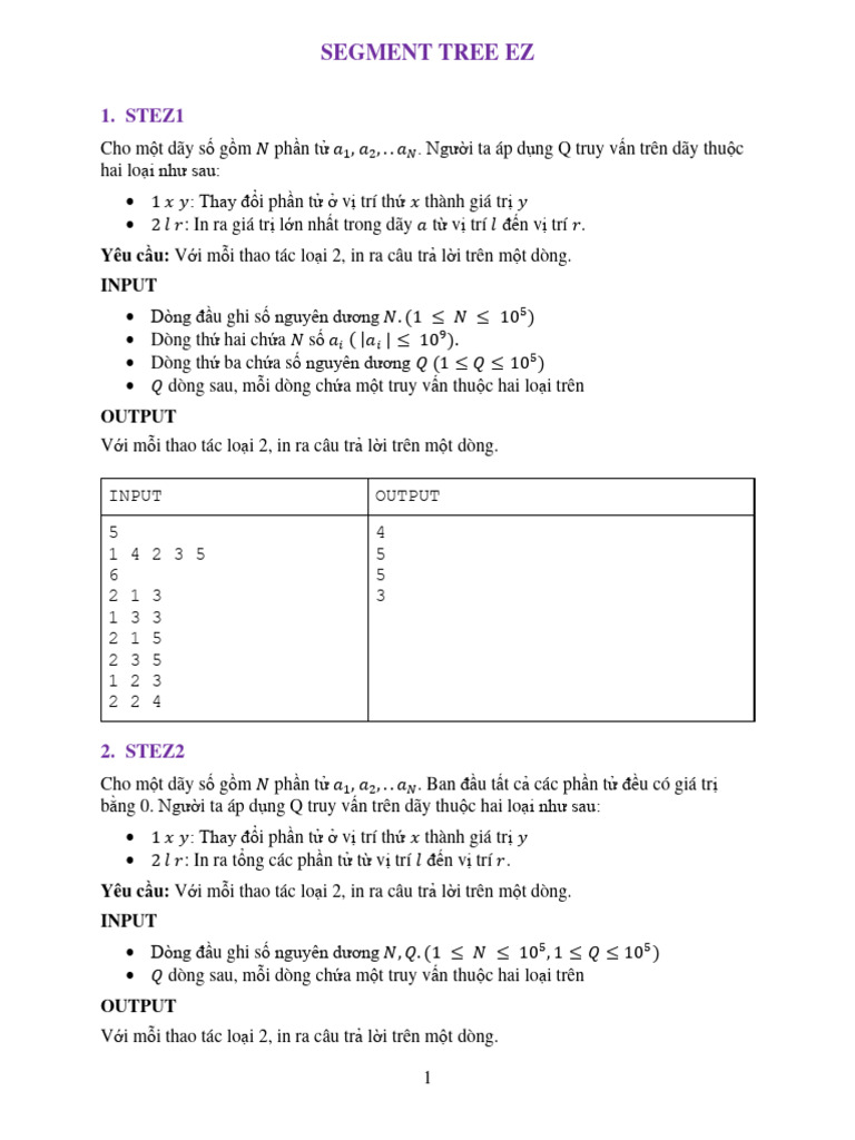 Segment Tree Ez | PDF